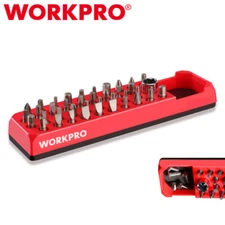 WORKPRO Magnetic Hex Bit Organizer 1/4" Hex Screwdriver Drill Bit Holder Tray US