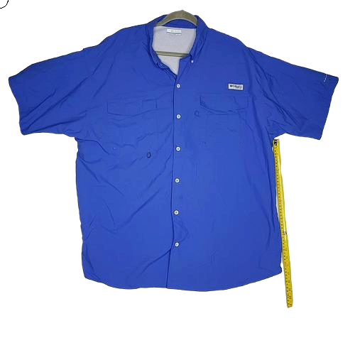 Chemise Columbia Bonehead Homme XXL Bleu - Pêche, Randonnée - Omni-Shade - Occasion Parfait État