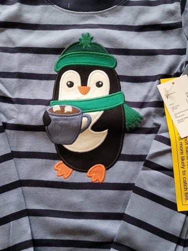 NWT Gymboree Boys Size 7 Blue Striped Penguin Gymmies Pajamas - Picture 3 of 5