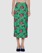 1960 Marni Women's Green Floral-Brocade Midi Pencil Skirt Size IT 38/ US 2