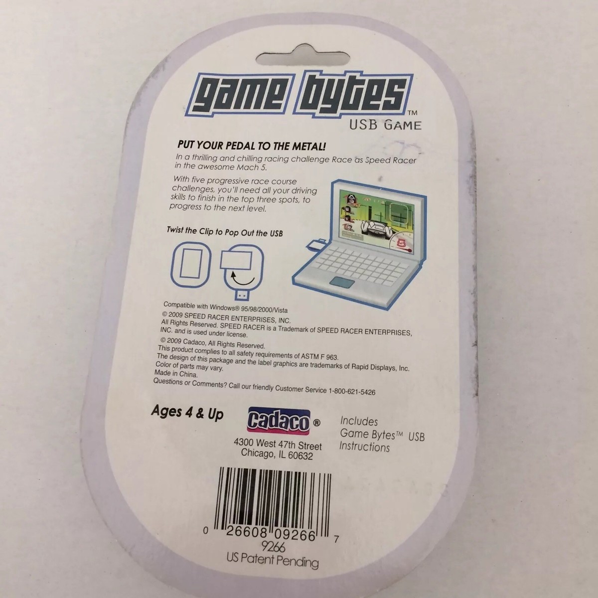 2009 Game Bytes SPEED RACER Plug and Play USB Game by Cadaco--New on Card!  | eBay UK