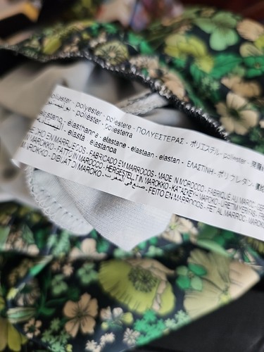 Zara Womens Printed Flowing Floral Green Flared Bell Bottom Elastic Pants sz M - Picture 7 of 7