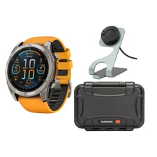 Garmin Fenix 8 Sapphire 47mm GPS Spark Orange and Graphite Smartwatch Bundle