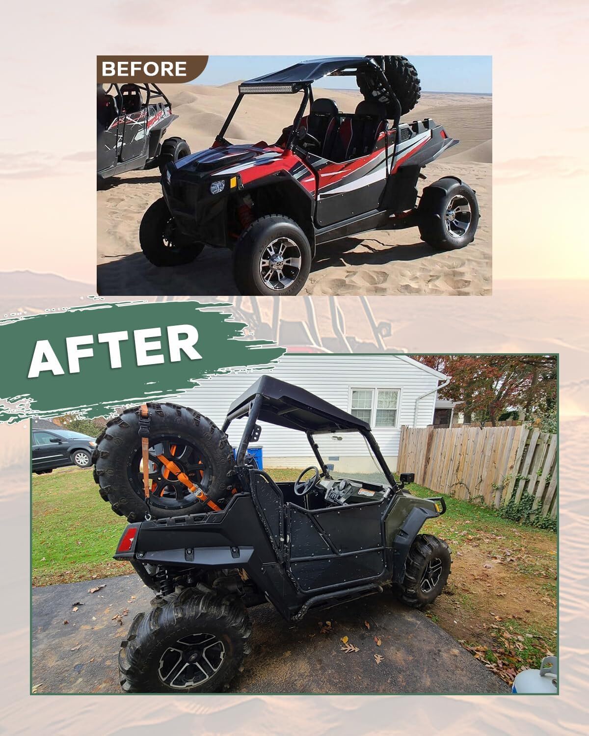 Rock Sliders Side Nerf Bars for 2008-2014 Polaris RZR 570/ RZR 800/ RZR 800 S