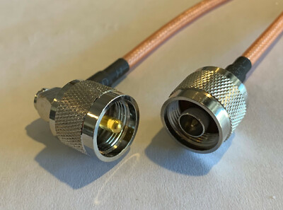 RG142 UHF Male Angle to N Male Double Shield Coax PICK LENGTH RF US Lot