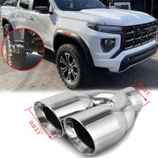 Exhaust Pipe Tip Stainless Steel 2.5" In 3.5"Outlet Double Wall For GMC Canyon