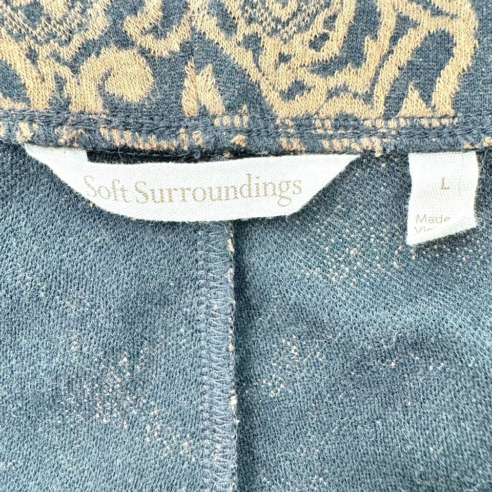 Soft Surroundings Paisley Pull On Pants Size Large Flare Boho Hippie Stretch - Image 4 of 4