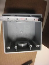 Cantex 5133370U PVC 2-Gang Grey Weatherproof Exposed Box 4.8 H x 5.8 W in.