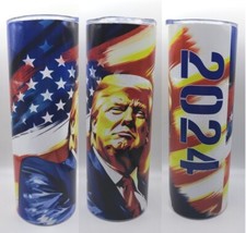 Trump 2024 American Flag Custom tumbler 20 oz. FREE SHIPPING