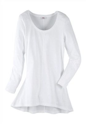 FLASHLIGHTS Shirt Longshirt Basic Casual weiß Gr. 40, 42