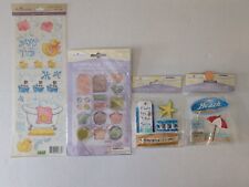 Lot of 4 Miss Elizabeth's Scrapbook Card Stickers Beach Vacation Baby