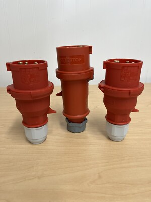 Mennekes TYP 33 & Bals 2136 16A-6h 5P IP44 Industrial Plug Lot - Set of (3)