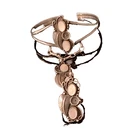 Signed Edith James Navajo Sterling Silver Pink MOP Shell Slave Bracelet Ring VTG