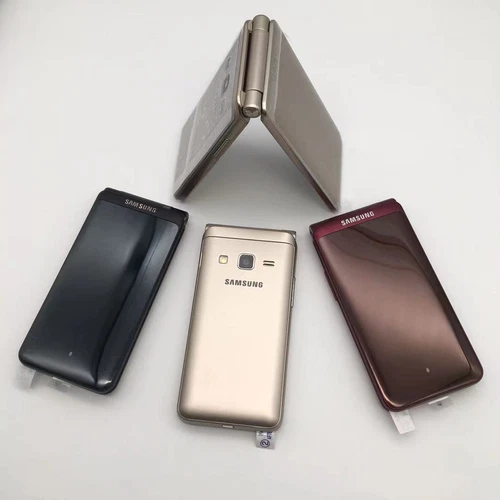 Samsung Galaxy Folder SM-G1600 Golden 2G RAM 16GB ROM 3.8" Android Flip Phone US - Picture 4 of 19