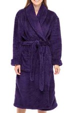 NWT Alexander Del Rossa Purple Plush Fleece Robe Shaggy Feather Bathrobe 1X/2X