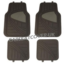 For Hyundai Matrix - Black/Grey HEAVY DUTY Front Rear RUBBER CAR Floor MATS