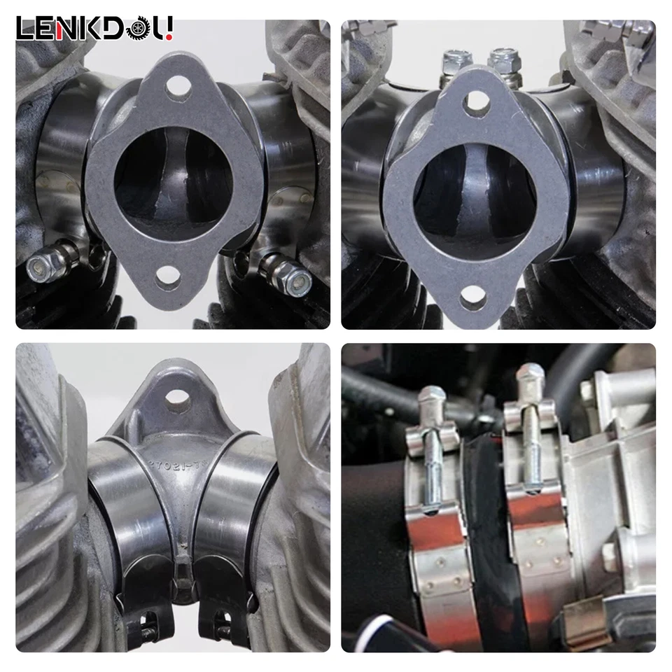 Par de abrazaderas de colector de admisión para Harley Shovelhead Ironhead FL FX Sportster 78-84 Foto 2 de 4