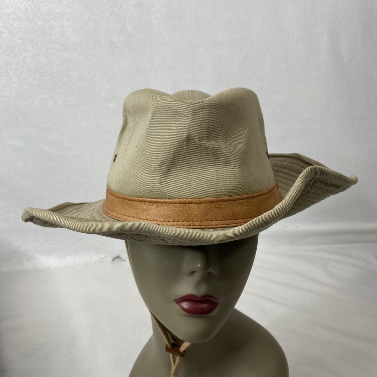 Dorftman Pacific Brown Fedora Hat with Tan Leather Band Packable Cotton Twill Safari Fedora Hat – Village Hat Shop main image 3