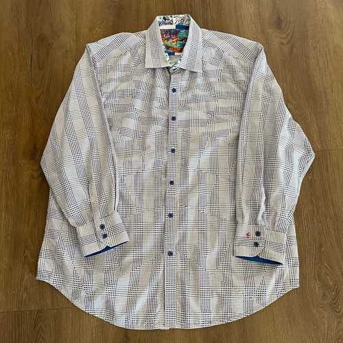 Robert Graham Button Down Hemd Dotted Print Flip Cuff Langarm Herren 2XL - Bild 2 von 10