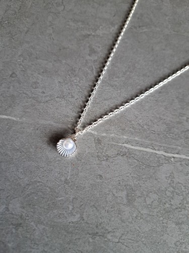 Women Children Girls Silver Plated Pendant Necklace Oyster Shell Charm Summer - Picture 6 of 10