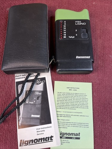 Lignomat Mini-Ligno S Moisture Meter W/INSTRUCTIOND & CASE