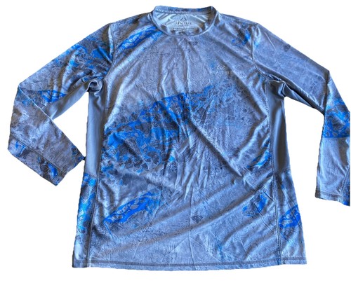 Chemise De Pêche Realtree Fishing WAVE - Taille 3XL, Camouflage Bleu, Manches Longues