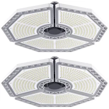 KERNOWO 2 Pack LED Garage Light, 140W 18500 Lumens Lighting, 6000K Daylight W...