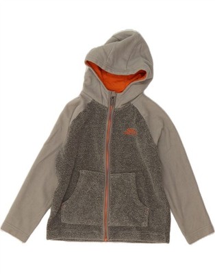 WEIRD FISH Jungen Fleecejacke mit Kapuze 9-10 Jahre grau Colourblock Polyester BL08