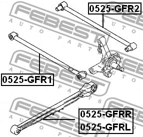 0525-GFRL LINKS RECHTS QUERLENKER SATZ HINTEN FEBEST 2PCS NEU OE QUALITÄT - Bild 3 von 8