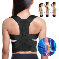 Waist Support Corrector Brace Men/Women Posture Back Lumbar Shoulder Belt Girdle