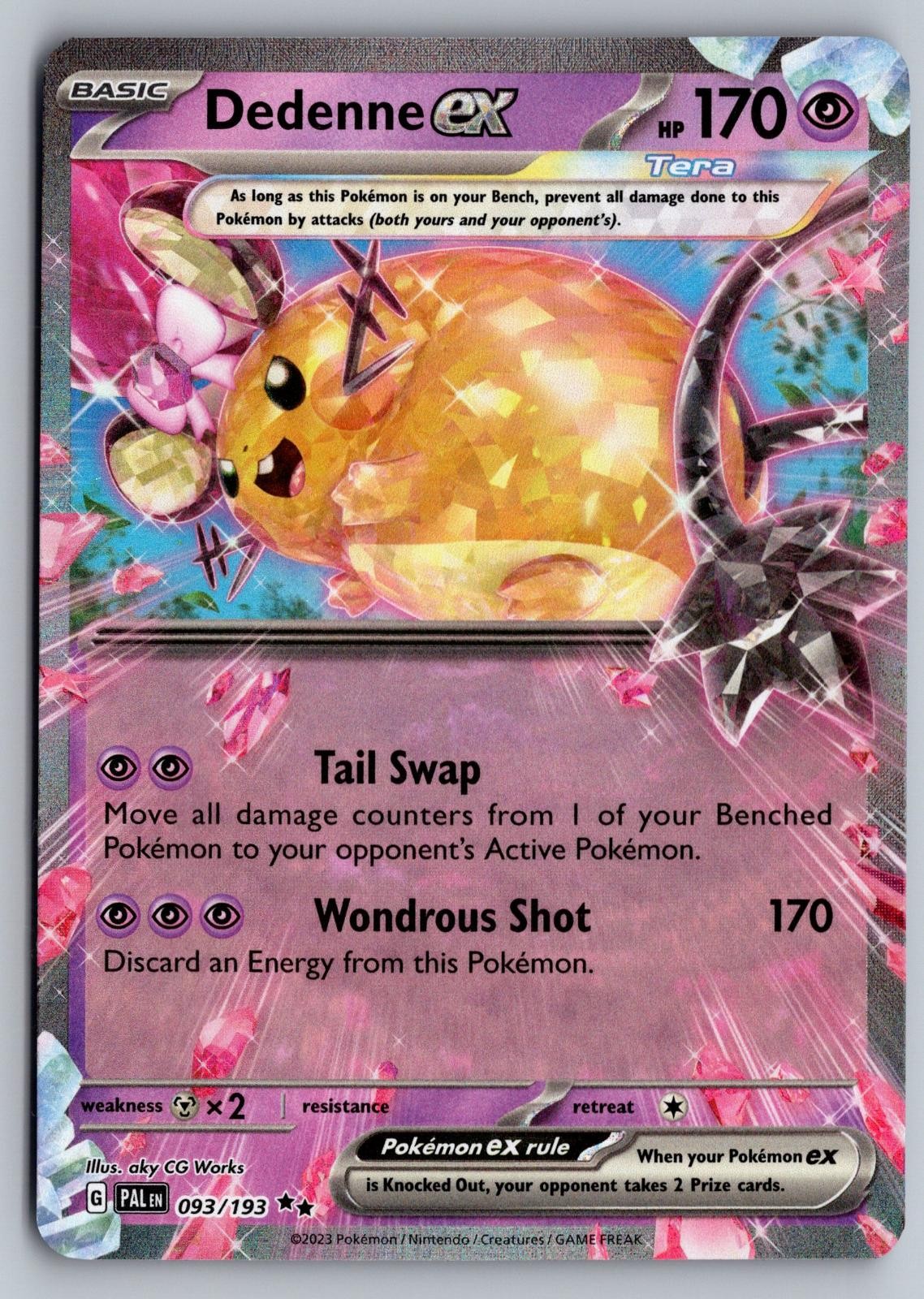 Dedenne ex 093/193 Double Rare Paldea Evolved Pokemon Holo Near Mint