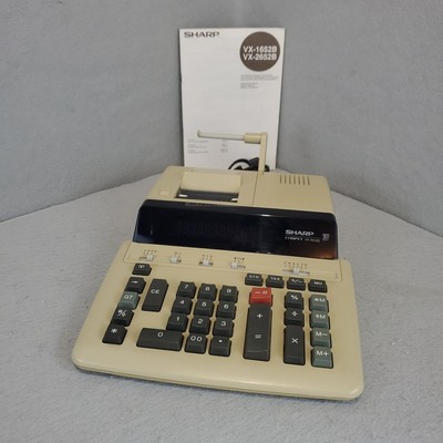 Vintage Sharp Compet Calculator VX-1652B Electronic Digital Printer Works