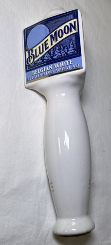 Blue Moon Belgian White Ceramic Beer Tap Handle Knob 3 Sided 9 1/2” TAP ONLY!!! - Picture 2 of 3