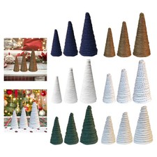 3Pcs Mache Cones Christmas Tree Decor for Festival Wedding