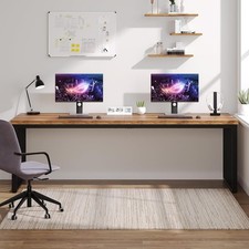 180 cm Extra Long Computer Desk, Large Ofiice Desk with Heavy Duty Metal Frame