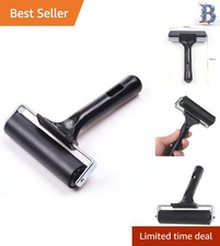 Versatile 4-Inch Black Rubber Brayer Roller for Inking and Adhesive Applications