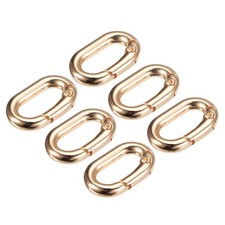0.98" Spring Oval Ring Snap Clip Trigger for Bag Purse Keychain, 6Pcs Gold