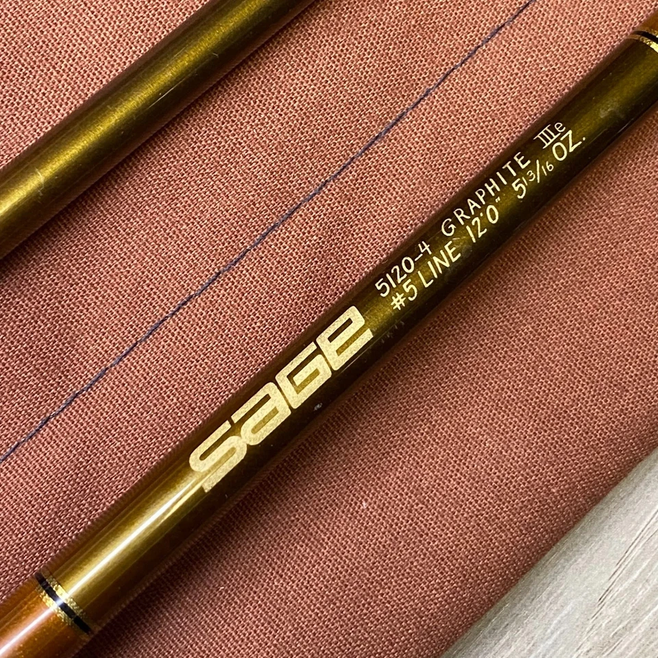Sage SLT 5120-4 Graphite IIIe 5wt 12'0" caña de pescar con mosca con calcetín y tubo Foto 3 de 4