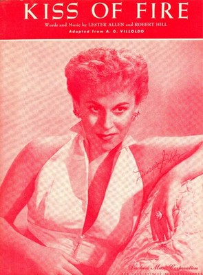 1952 Kiss Of Fire Piano Sheet Music Georgia Gibbs Inset