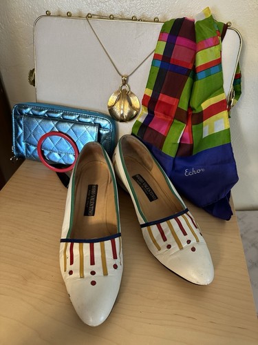 Vintage Accessories & Shoes Collection, Sz 8, Necklace, Bracelet, Scarf, Bag, #2 - Picture 1 of 24