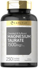 Magnesium Taurate | 1500mg | 250 Caplets | Vegetarian, Non-GMO | by Carlyle