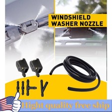 Windshield Wiper Washer Squirter Nozzle Spray Jet W/ 2M Hose Hose Connectors NEW