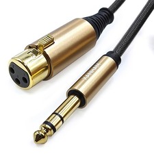 XLR Female to 1/4 Inch 6.35mm Male 10 Feet/3 Meter TRS Balanced Cable XLR to...
