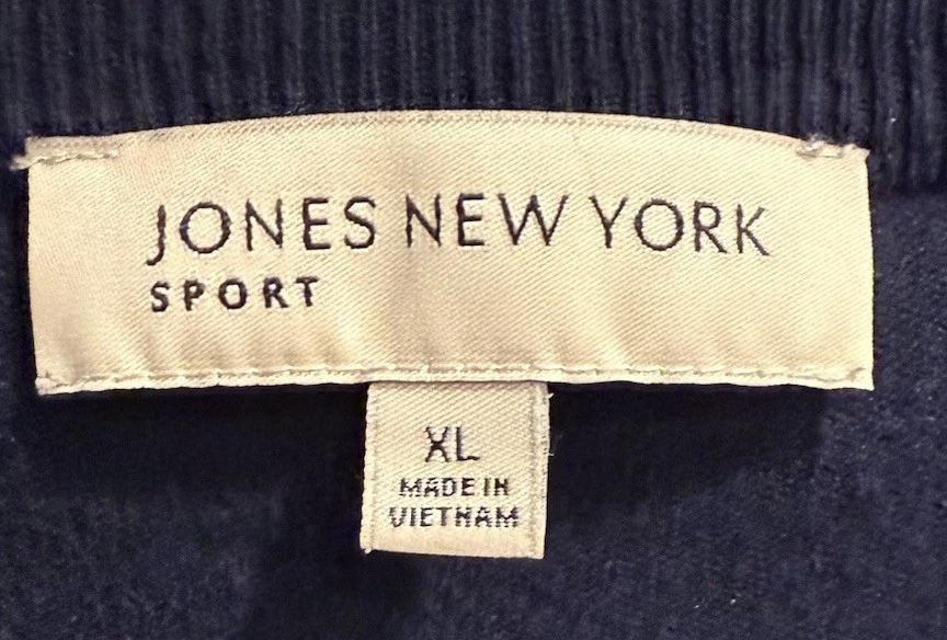 Suéter Cárdigan Jones New York XL Mezcla Algodón Azul Marino con Bolsillos Delanteros Foto 4 de 4