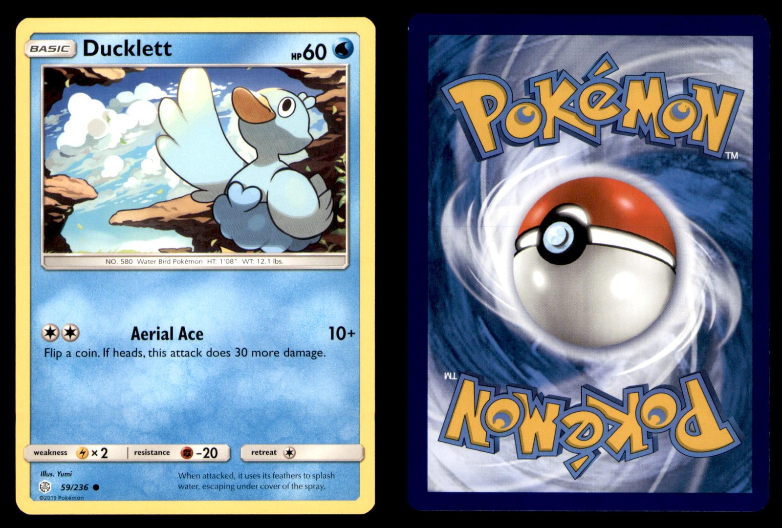 Pokemon Cosmic Eclipse Ducklett 59/236 2019 Common