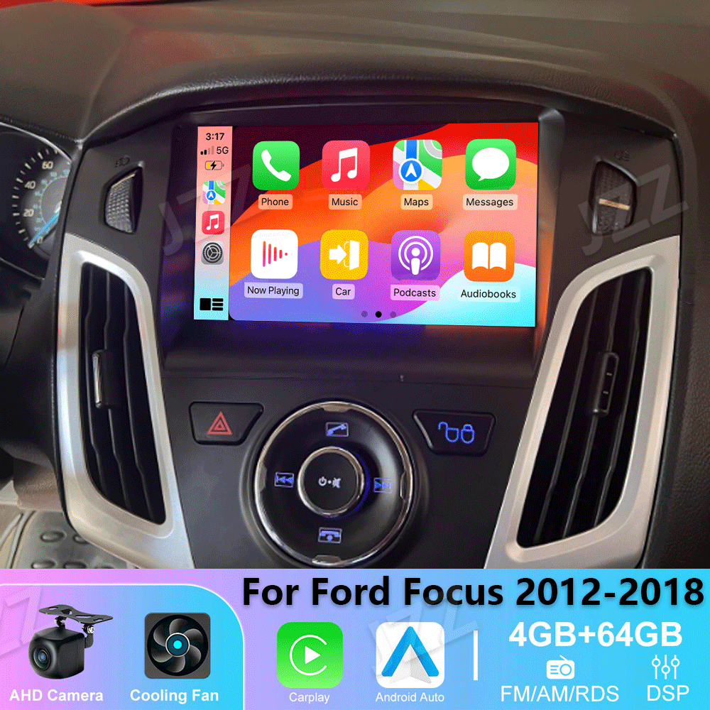 4-64GB Car radio Wireless Carplay Android auto For Ford Focus 2012-2018