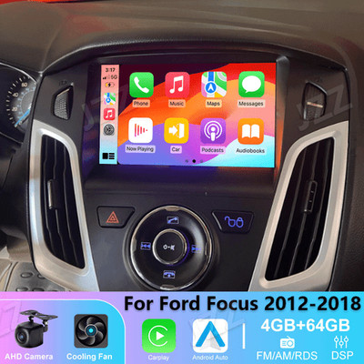 4-64GB Car radio Wireless Carplay Android auto For Ford Focus 2012-2018 
