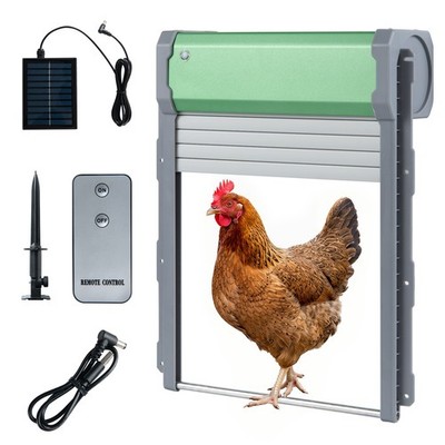 Automatic Chicken Coop Door Solar Powered Chicken Door Opener w/ Remote Control