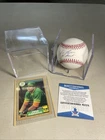 Jose Canseco Autographed Baseball w/ Insc “A-Fraud” Beckett COA & 87 Topps Card