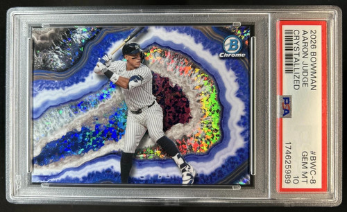 2026 Bowman Aaron Judge Crystallized Chrome SSP #BWC-8 Yankees PSA 10 GEM MINT